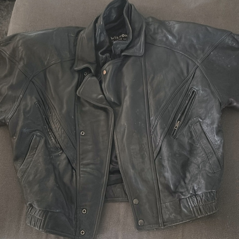 Med men’s leather jacket by Wilson’s leather black